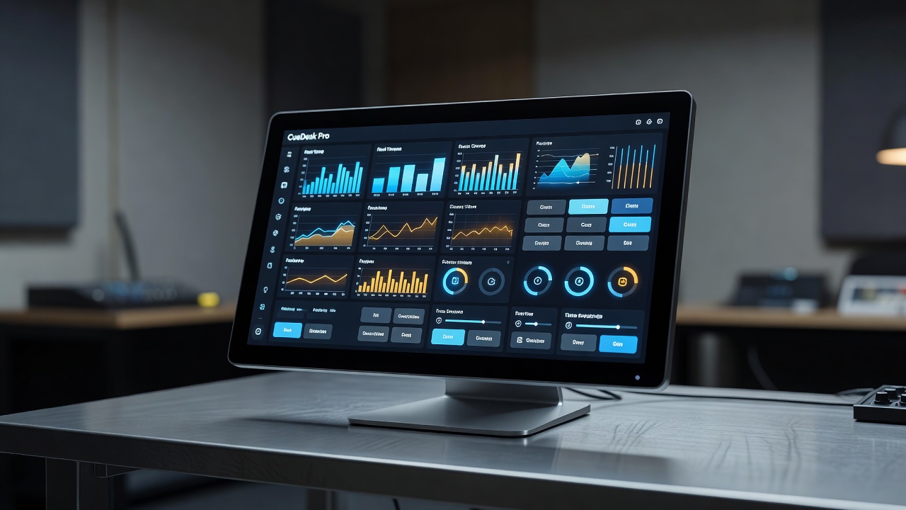 Detailed view of CueDesk Pro control dashboard interface