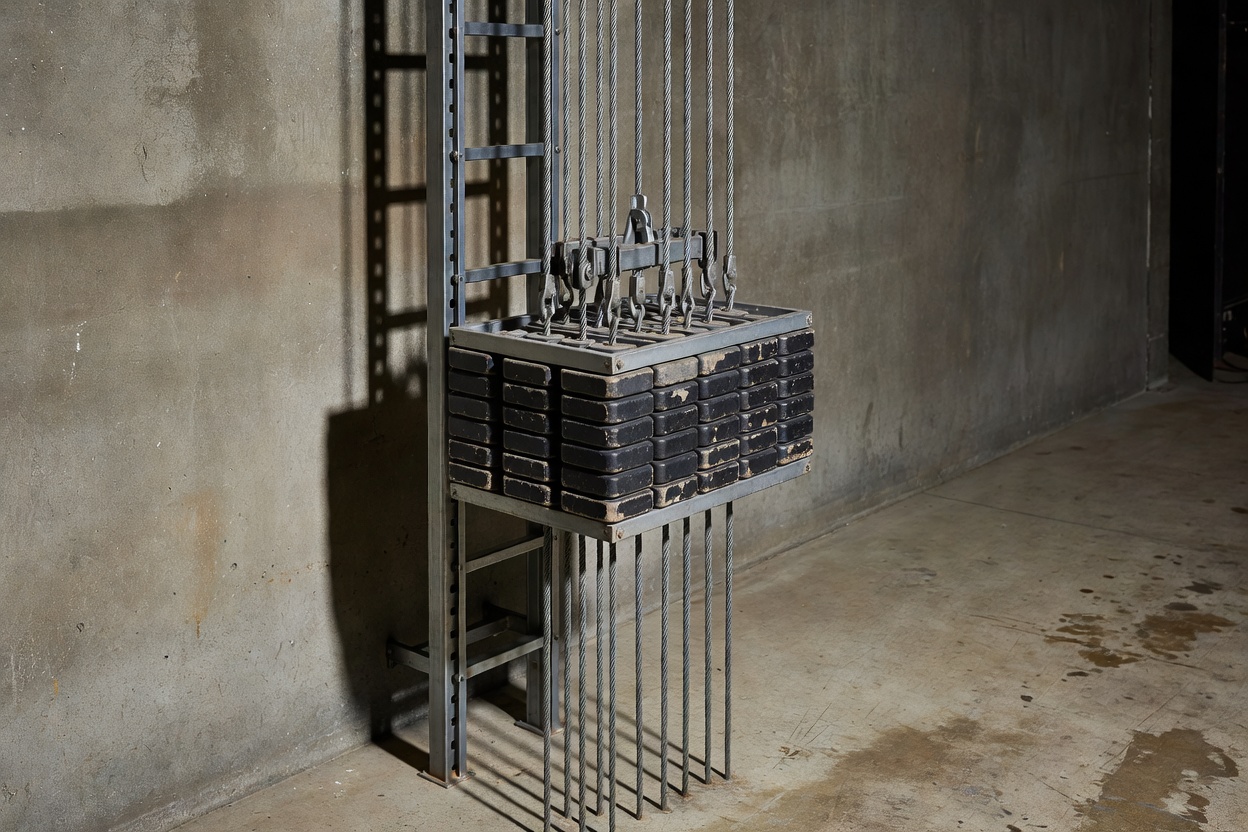 Counterweight arbor system in a modern theater fly tower